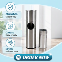 Distributeur de lingettes humides en acier inoxydable de 25 cm de diamètre, support durable sur pied, écoresponsable et portable