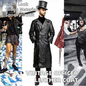 Vintage Halloween Costume tedesco classico in <span class=keywords><strong>pelle</strong></span> <span class=keywords><strong>nera</strong></span> <span class=keywords><strong>Trench</strong></span> Steampunk gotico cappotto lungo - Product Image 3