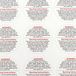 Etiqueta Adhesiva de Advertencia para Velas Aromáticas, 3.8cm de Diámetro, para Envases de Velas - Product Image 5