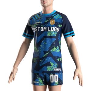 Ropa Deportiva para Hombre, Camiseta Deportiva de Cuello Redondo de Secado Rápido, Pantalones Cortos y Camiseta para Rugby, Diseño OEM - Product Image 5