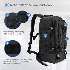 Sacs à <span class=keywords><strong>dos</strong></span> tactiques de <span class=keywords><strong>30</strong></span> litres avec compartiment à chaussures sacs de jour de randonnée <span class=keywords><strong>sac</strong></span> Molle pour la chasse - Product Image 5
