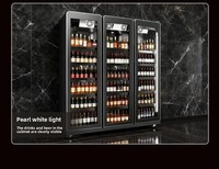 Wansuee Internet-famous Commercial Three-Door Beverage Display Cabinet Beer Fridge Soft Drink Cooler Refrigerated Cabinet Bar
