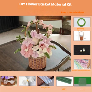 Dropshipping regalo casero Diy ramo materiales paquete tulipán girasol hecho a mano <span class=keywords><strong>cesta</strong></span> de flores - Product Image 6
