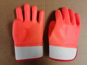 Gants de travail de sécurité imperméables en PVC enduit pour la construction et l'industrie, sans latex et sans silicone - Product Image 4