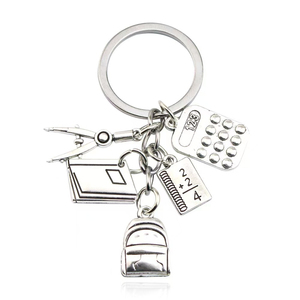 Llavero QYS de metal para arquitecto/ingeniero con brújula, regla triangular y amuleto para mochila, regalo - Product Image 4