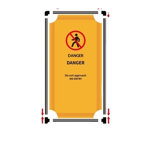 Barrière de sécurité pliable en PVC pour chantier, atelier et maintenance d'ascenseurs, avec système de fixation rapide et avertissement de sécurité - Product Image 1