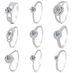 Anillo de Compromiso Romántico para Mujer de Alta Calidad con Moissanita D VVS Talla Brillante en Plata de Ley 925, Joyería al por Mayor para Bodas - Product Image 4