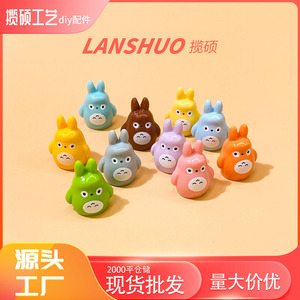 Mini Cartoon Totoro Animal Figurines Plastic Resin <b>Rabbit</b> Shape Home Decoration Mixed Colors 3D Miniature DIY Accessories - Product Image 5