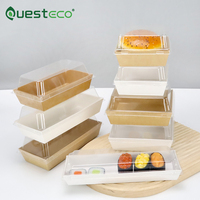 Boîtes à sandwich carrées en papier kraft recyclé, gaufrage et pelliculage brillant, pour plats à emporter de type traiteur – Vente chaude
