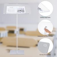 Support de podium en acrylique de luxe Pupitre de podium d'église transparent pour restaurants, mariages, bureau et salle de classe