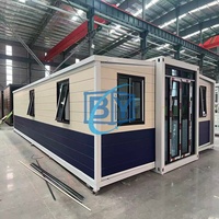 Modules préfabriqués de luxe à trois chambres pour bureaux, mini-conteneurs mobiles extensibles