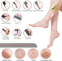 Lime à pied en acier inoxydable 10-en-1 pour enlever les callosités de la peau morte Costume d'outil de coupe de pied