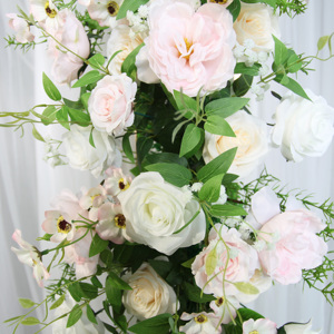 Nhân Tạo Màu Trắng Màu Hồng Hoa Hàng Lụa Hoa Hàng Sắp Xếp Đám Cưới Trang Trí Nội Thất Lối Lối Lối Chạy Hoa Á Hậu Cho Đám Cưới - Product Image 4