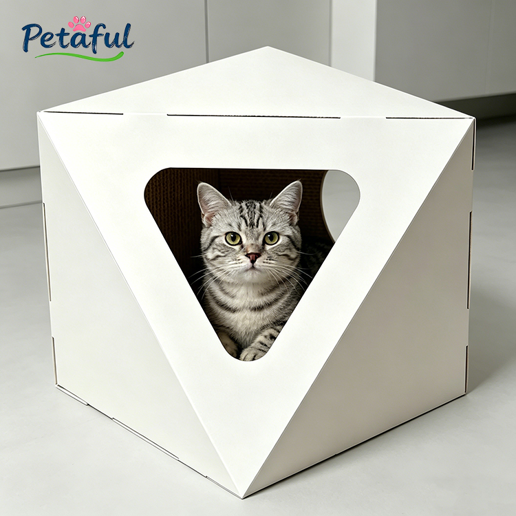 Custom Logo Printing Foldable Scratcher Cat House Indoor Used Paper Cat House Cardboard Box for Sleeping and Clawing