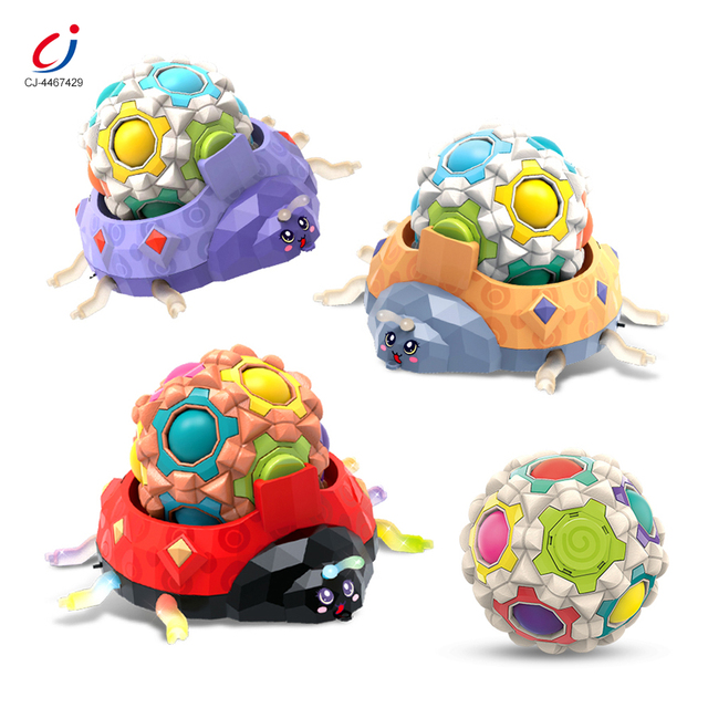 Chengji Fidget Spinner Toy Kids Hand Massage Ball Seven Star Ladybug 2in1 Cubes Puzzle Decompression Toy Children
