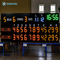 Grand écran d'affichage LED pour tableau de scores électronique de baseball en plein air, avec chiffres multicolores pour les stades sportifs