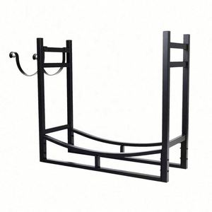 Durable Iron Fireplace Poker Brush Shovel Tongs <b>Log</b> <b>Holders</b> and Firewood Storage Racks for Indoor & Outdoor Use - Product Image 3