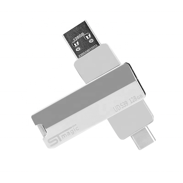 Solid SSD 2 in 1 USB C 3.2 Cle Swivel USB Flash Drive Type C 1TB 2TB 512GB 256GB OTG USB Flash Drive Device for Mobile Phone OTG