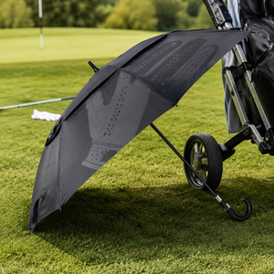 Paraguas de golf curvo de 47/54/62/68 pulgadas con protección UV, apertura automática, ventilado, de doble capa, resistente al viento, con logo. - Product Image 2