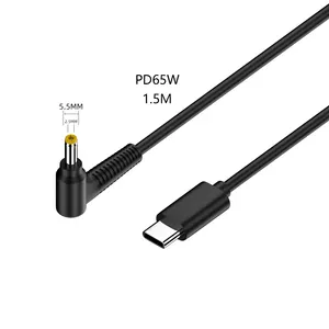 65W USB tipo C macho PD a DC convertidor Universal Laptop cargador Cable adaptador de corriente para Asus Lenovo Notebook fuente de alimentación