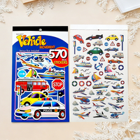 Lot d'autocollants pour véhicules pour enfants (570 pièces) - Autocollants de transport de différentes tailles pour tout-petits, cadeaux de fête et emballages cadeaux