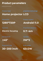 Projection Mini derniers projecteurs bon marché Android 9 Smart sans fil FHD prise en charge 1080p projecteur à usage domestique usage familial petite entreprise