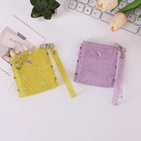 JOYSUN Porte-cartes photo vertical en PVC brillant, étui transparent pour rouge à lèvres, organiseur, porte-monnaie étanche pour cadeaux