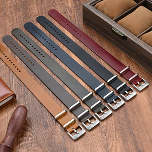 สายนาฬิกาหนังแท้แบบชิ้นเดียวขนาด 20 มม. 22 มม. ผลิตจากหนังเคลือบน้ำมัน พร้อมหัวเข็มขัดสแตนเลสขัดเงา - Product Image 4