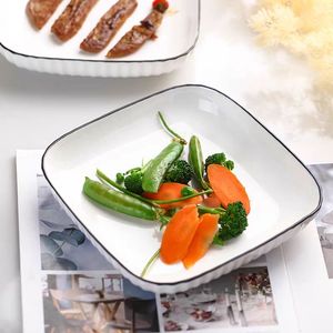 Plato Cuadrado de Porcelana Esmaltada Blanca Pura de 8 Pulgadas, Ecológico, <span class=keywords><strong>para</strong></span> <span class=keywords><strong>Cocina</strong></span> y Hogar - Product Image 3