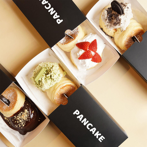 Scatola Logo confezione personalizzata per Mini frittelle scatole Pancake Pancake Pancake cialde torta torta ciambella scatola veloce per la colazione per il Catering - Product Image 2