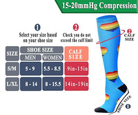 Chaussettes de compression pour hommes, design personnalisé, 15-20 mmHg, mode, football, course à pied, cyclisme, sport, vente en gros