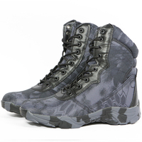 Bottes tactiques de camouflage pour la chasse, à lacets et fermeture éclair, doublure en maille respirante, semelle extérieure en caoutchouc, toutes saisons