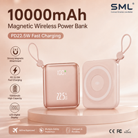 Nouvelle batterie externe magnétique sans fil 10000mAh, chargeur rapide PD22.5W, mini batterie portable avec affichage numérique LED