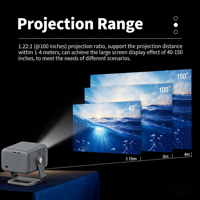 Projecteur vidéo portable Android LCD LED HD 1080P pour cinéma maison, prise en charge de l'audio AV, haut-parleur intégré, projecteur de films en plein air
