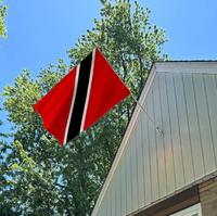 Drapeau de Trinité-et-Tobago 3x5 pieds, polyester de qualité supérieure, résistant, pour intérieur/extérieur, avec bandes cousues et œillets en laiton