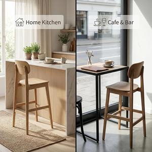 Silla de Comedor con Respaldo Alto y Cómodo, de Madera Maciza Antideslizante, en Oferta, para <span class=keywords><strong>Restaurante</strong></span> - Product Image 6