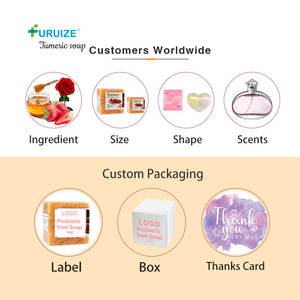 Yüz el vücut banyo için en popüler organik 100g el yapımı zerdeçal sabun - Product Image 6