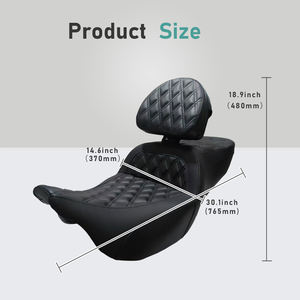 Moto nuovo Step up grande divano sedile doppio Gel all'interno cuscino con schienale regolabile Driver per Harley Touring 2008-2023 - Product Image 4