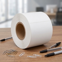 Etiquetas de Papel Térmico en Rollo, 100x100mm, Autoadhesivas, Cuadradas, para Impresión de Códigos de Barras en Almacenes