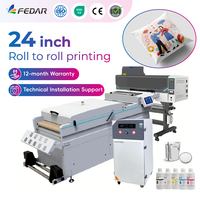 Fedar 24 pouces 600mm imprimante DTF entièrement automatique avec 4 têtes Epson encre pigmentée pour tissus casquettes t-shirt chaussures impression