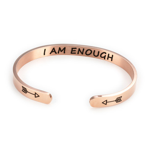 Colección de Brazaletes de Acero Inoxidable de 6 mm, Brazalete Abierto en Forma de C, Personalizado, Electrochapado, Estilo Europeo y Americano - Product Image 2