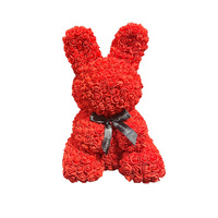 Rose éternelle en forme de lapin, cadeau de la Saint-Valentin, cadeau de fête des mères, cadeau d'anniversaire, cadeau pour petite amie, Noël, fleurs de simulation créatives, Chine