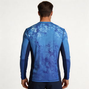 T-shirt da uomo a maniche lunghe personalizzate in <span class=keywords><strong>microfibra</strong></span> 100% poliestere di alta qualità, taglie forti, protezione UPF 50+, per sport e pesca - Product Image 2