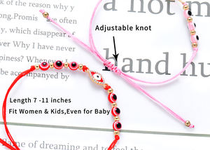 Bracelet mauvais œil en or, perles mauvais œil, paquet d'oeil turc, chaîne faite à la main, bijoux mauvais œil pour femmes, filles et garçons - Product Image 2
