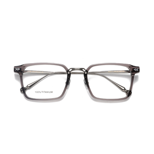 Lunettes de vue rectangulaires à monture intégrale en titane marron massif, unisexe, légères, pour correction de la vue - Product Image 1