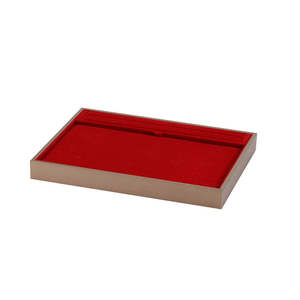 Light Luxury <b>Red</b> Velvet Lining Customizable Color Modern Stylish Handmade Jewelry Storage Display Tray European Ornament Tray - Product Image 2