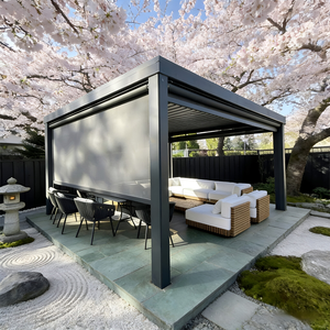 Pergola Bioclimatica Autoportante in Lega di Alluminio con Motore Elettrico, Impermeabile, Antivento, Parasole, Colore Personalizzabile, Design Moderno - Product Image 5