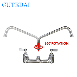 Moderno corpo centrale in ottone cromato rubinetto da bagno a doppia maniglia a 2 fori a parete valvola flessibile acqua calda/fredda <span class=keywords><strong>lavello</strong></span> hotel - Product Image 4