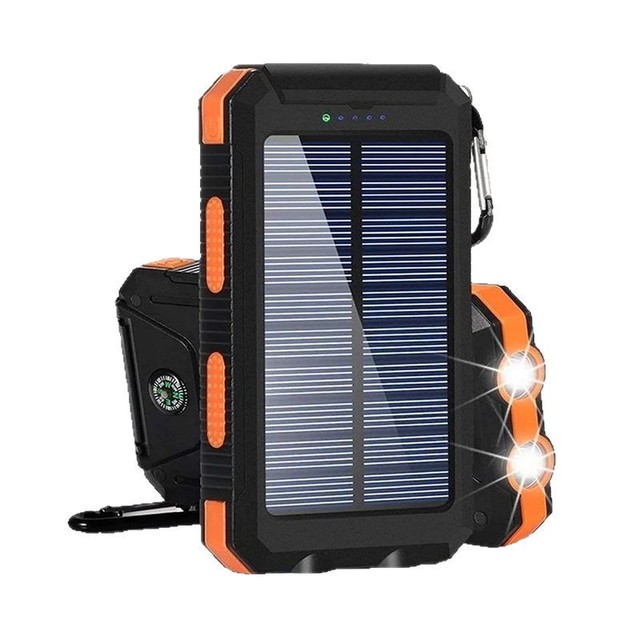Cross-border Outdoor Solar Power Bank 10000mAh Large Capacity Strong Waterproof Compass 10W Output Industrial Style