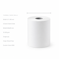 Kertas Gulung Printer Dapur Kertas Thermal untuk Pesanan Restoran 35-80GSM Pulp Kayu OEM Grosir